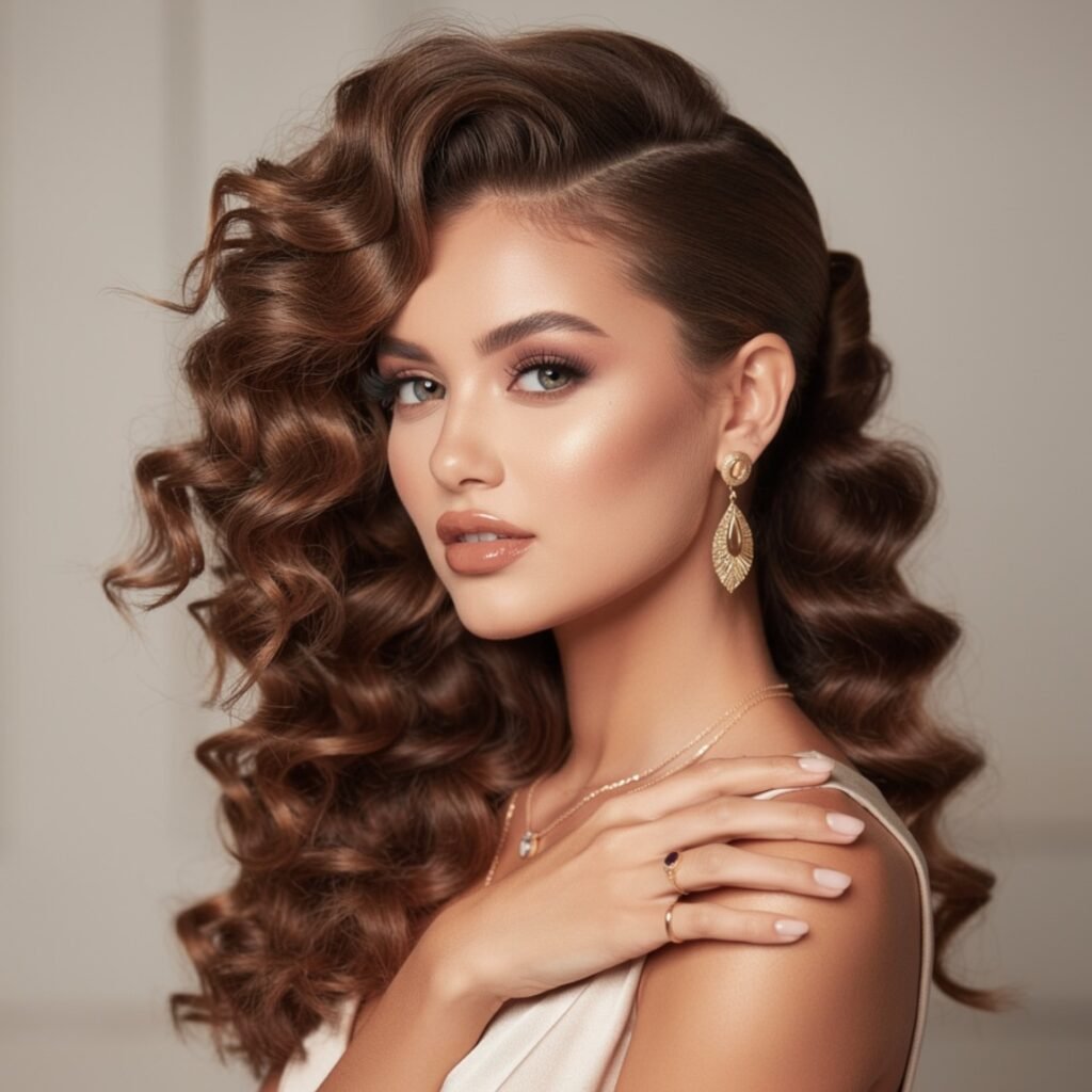 15 Curly Hairstyles Ideas for Every Hair Length and Occasion 14 Curly Side Swept Style 1