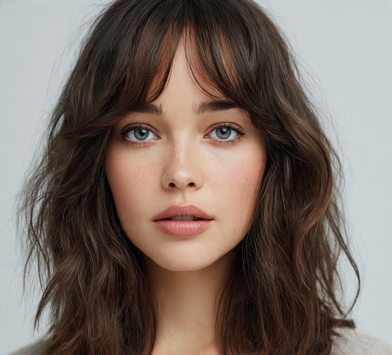 Curtain Bang Lob for Wavy Hair