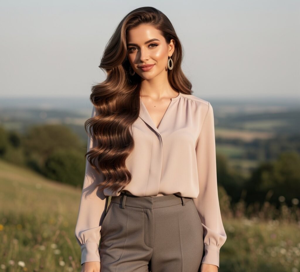 Deep Side Part Wavy Style