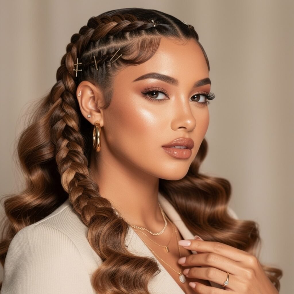 Double Dutch Braids into Curls