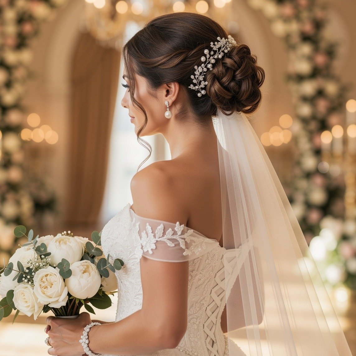 Elegant Curly Low Chignon