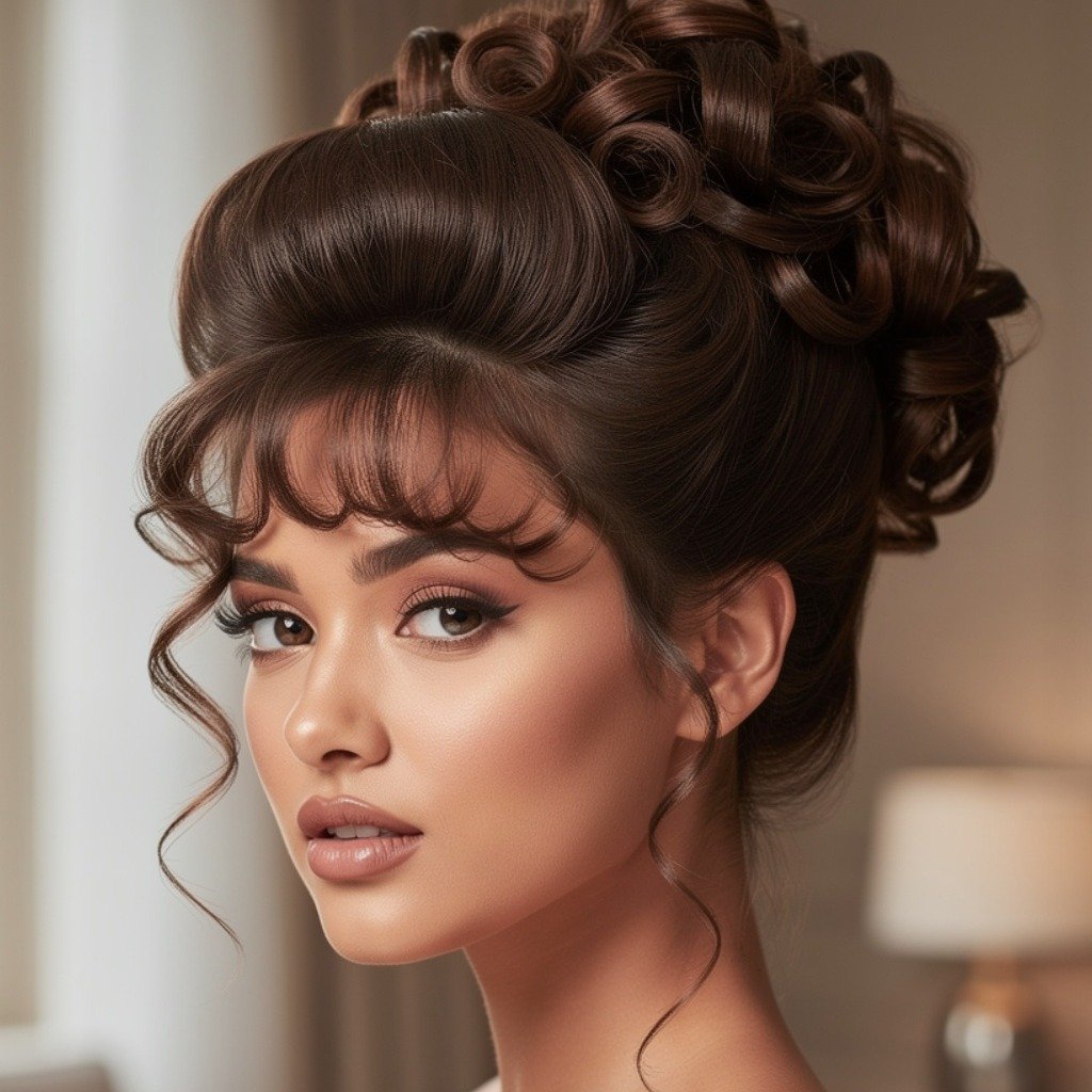 Glamorous High Curly Updo