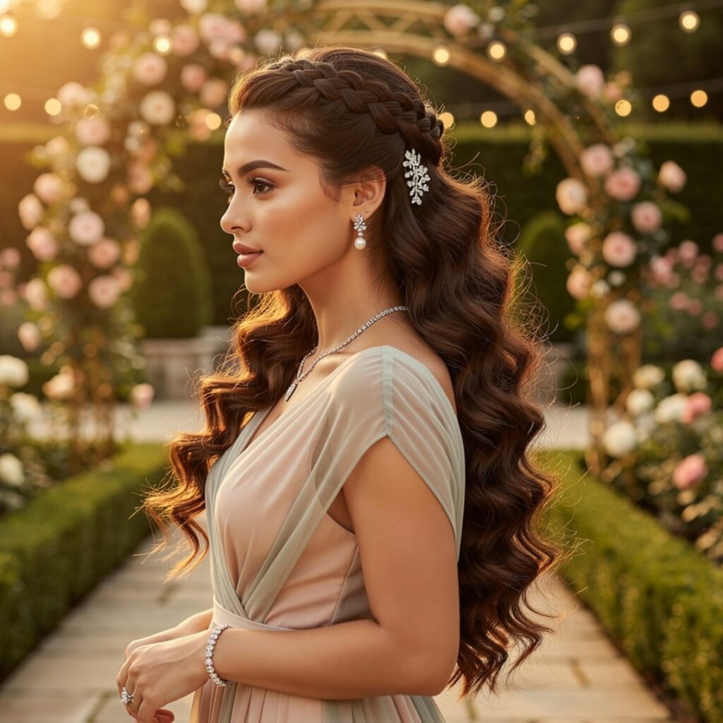 Half Up Braided Curls