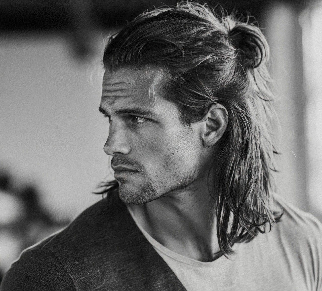 Half-Up Half-Down Haircut For Long Hair Men