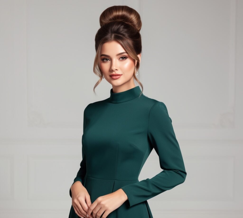 High Glam Bun with Face Framing Pieces