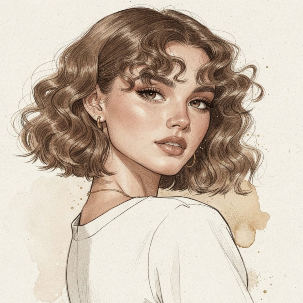 Illustrated Curly Lob