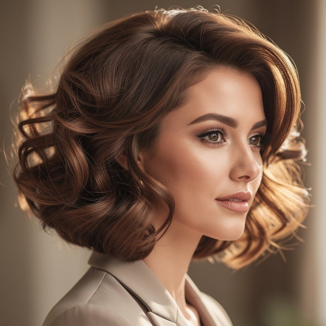 Layered Curly Bob for Volume