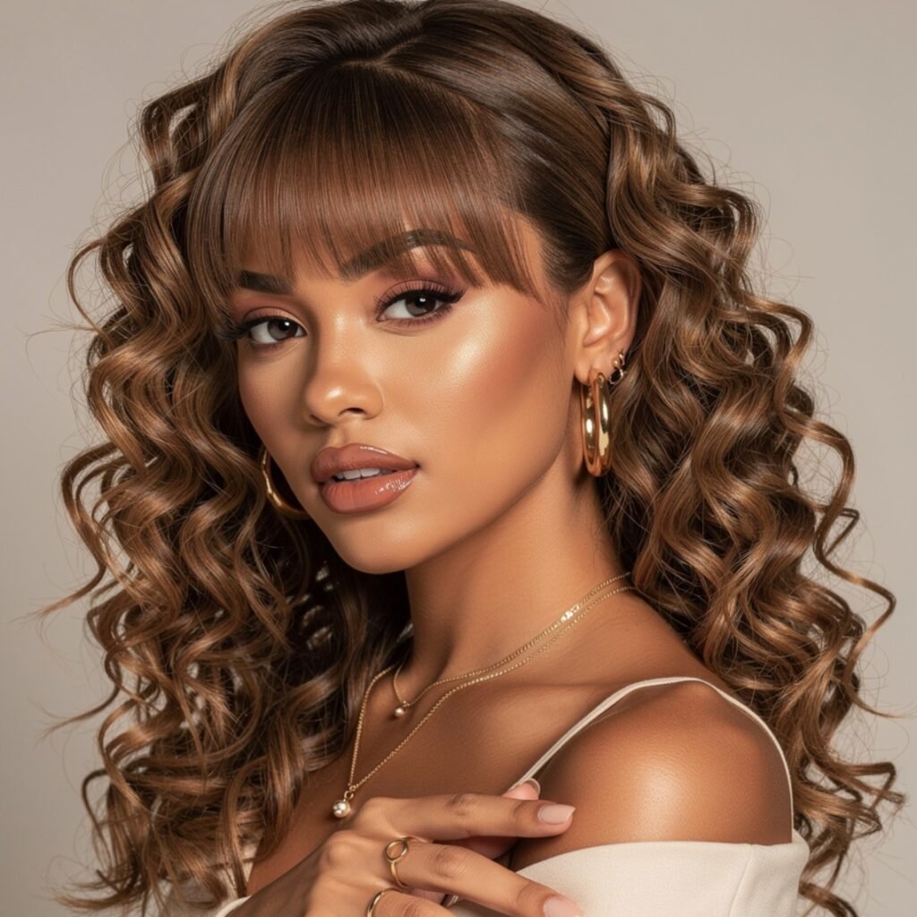 15 Gorgeous Hairstyles for Long Curly Hair for Every Occasion 10 Long Curly Layered Bangs