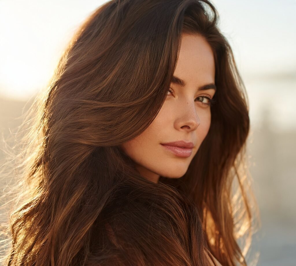 14 Best Long Face Hairstyles for Women to Soften and Balance Facial Features 12 Long Hair Deep Side Part with Volume