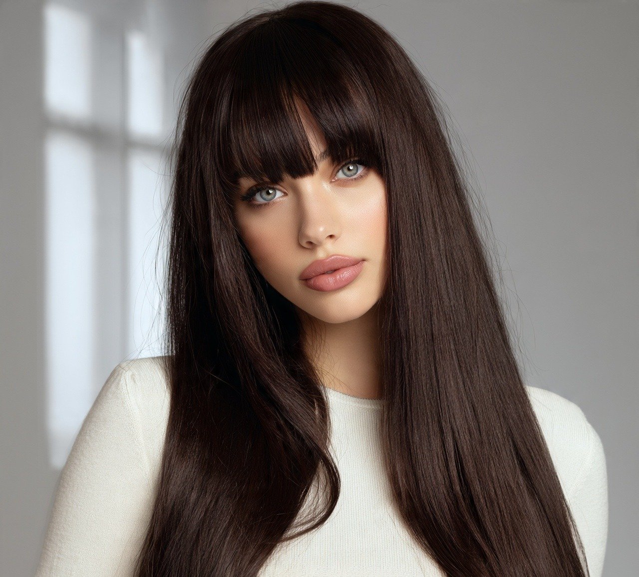 Long Hair with Micro Bangs