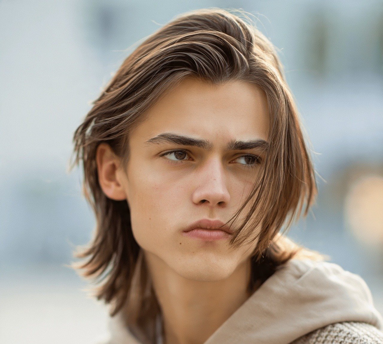 Long Hair with Side Part and Tuck For Boys