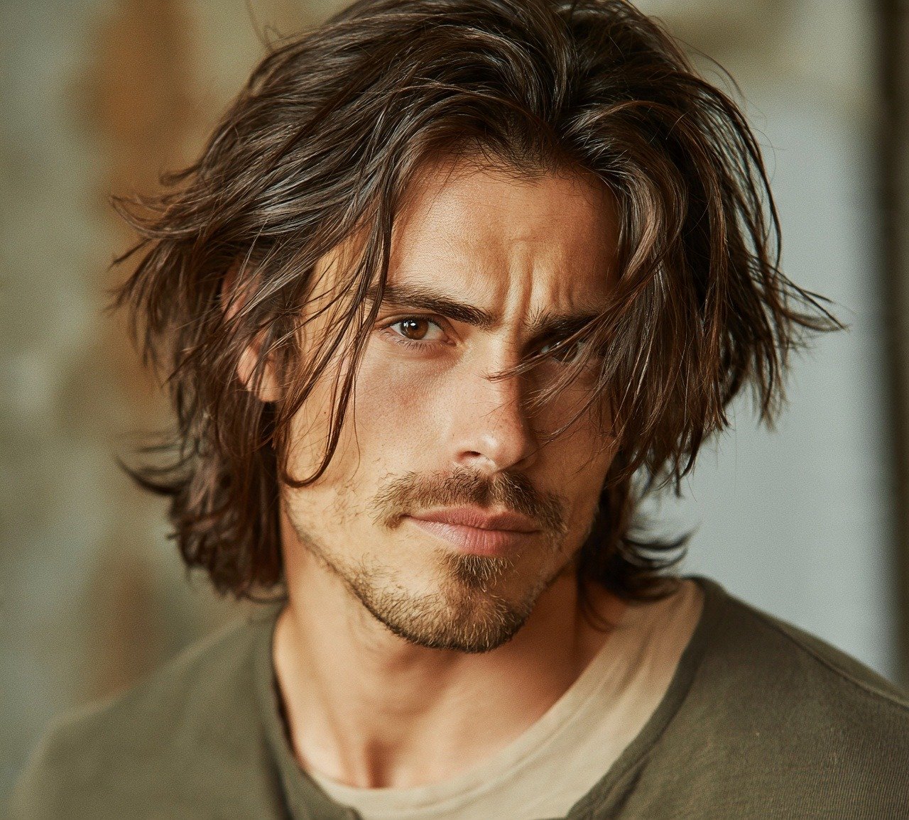 Long Hair with Tousled Texture For Men