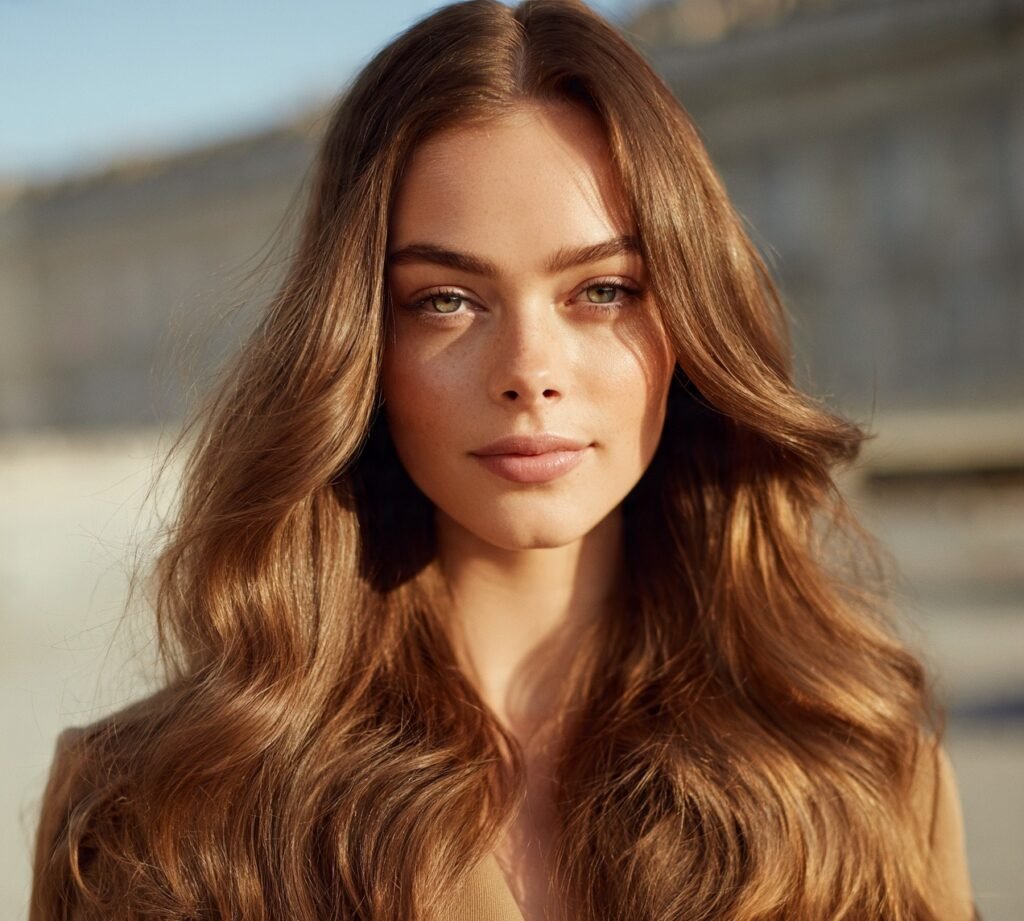 14 Best Long Face Hairstyles for Women to Soften and Balance Facial Features 7 Long Hair with a Center Part and Waves