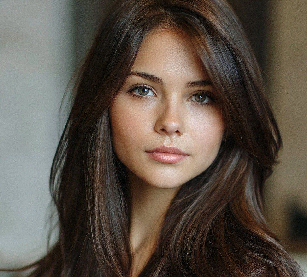 Long Layers with Deep Side Part for round face