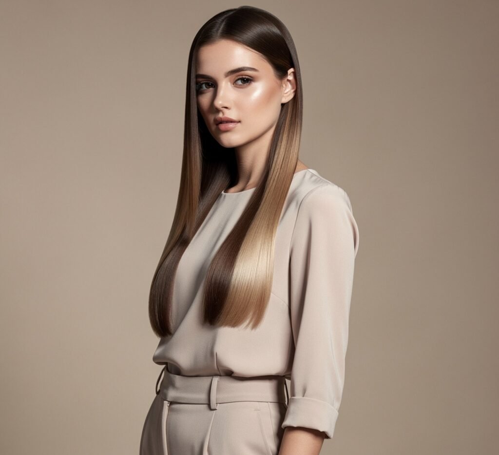 Long Straight Hair with Subtle Ombre