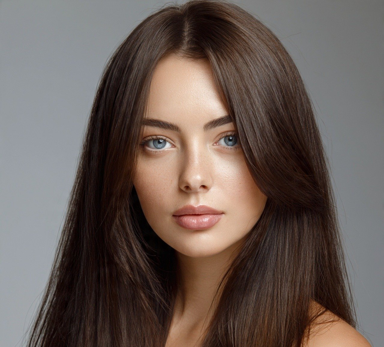 Long Straight Hair with Wispy Ends For Round Face