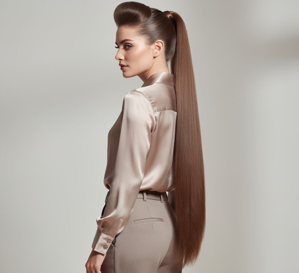 Long Straight Ponytail with Volume