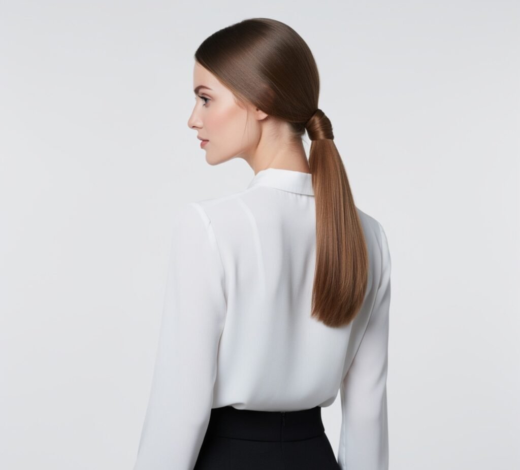 Low Ponytail with a Wrap
