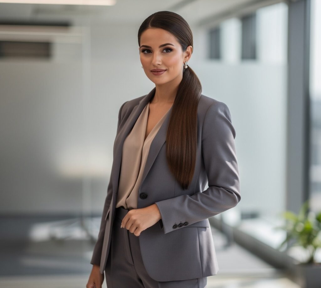 Best Work Hairstyles for Long Hair: 16 Chic & Office-Ready Looks 8 Low Side Ponytail