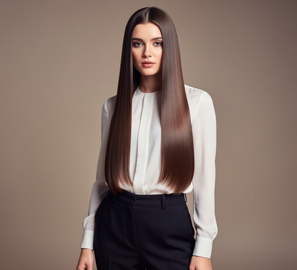 Middle Part Long Straight Hair