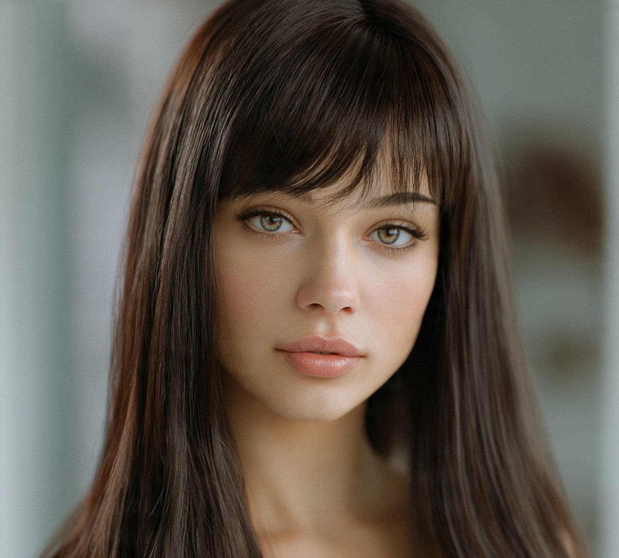  See-Through Bang with Long Straight Hair