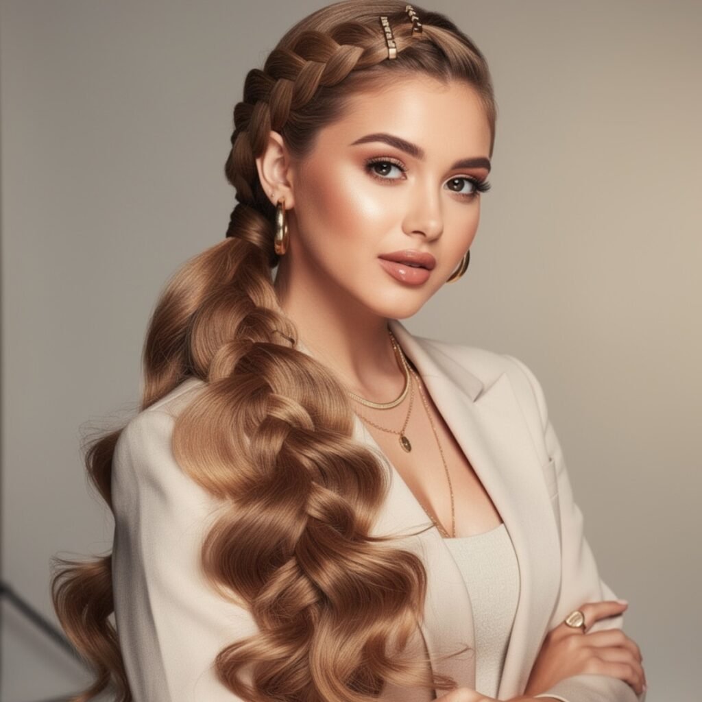 Side Braid with Loose Curls