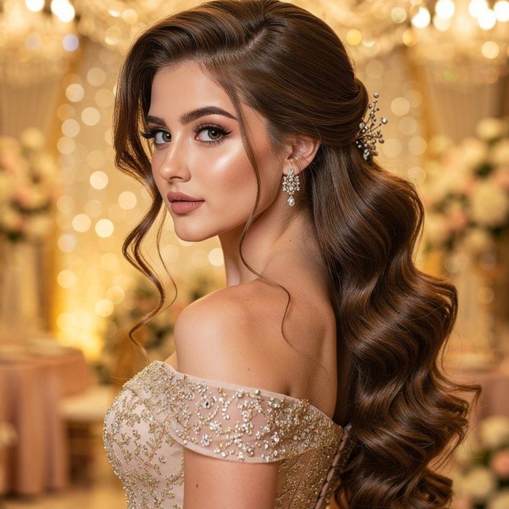 Side Swept Curls for Prom