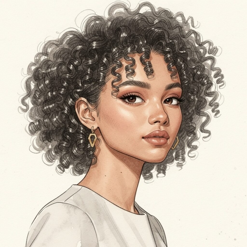 Sketch Inspired Defined Coil Style