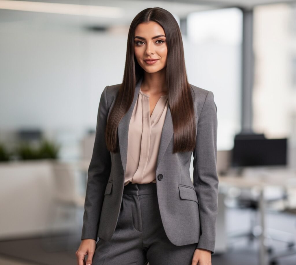 Best Work Hairstyles for Long Hair: 16 Chic & Office-Ready Looks 11 Sleek Straight Hair Worn Down