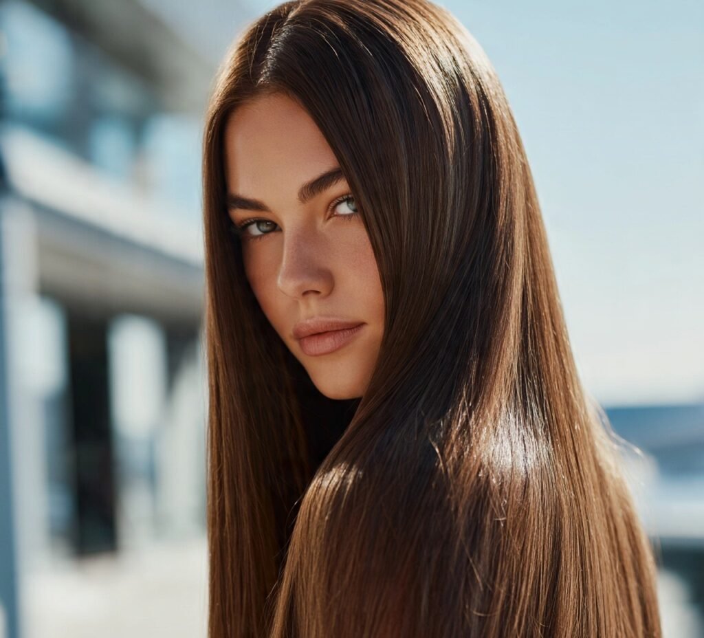 Elegant Hairstyles for Long Hair: 15 Beautiful Styles for Every Occasion 14 Sleek Straight Long Hair with Center Part