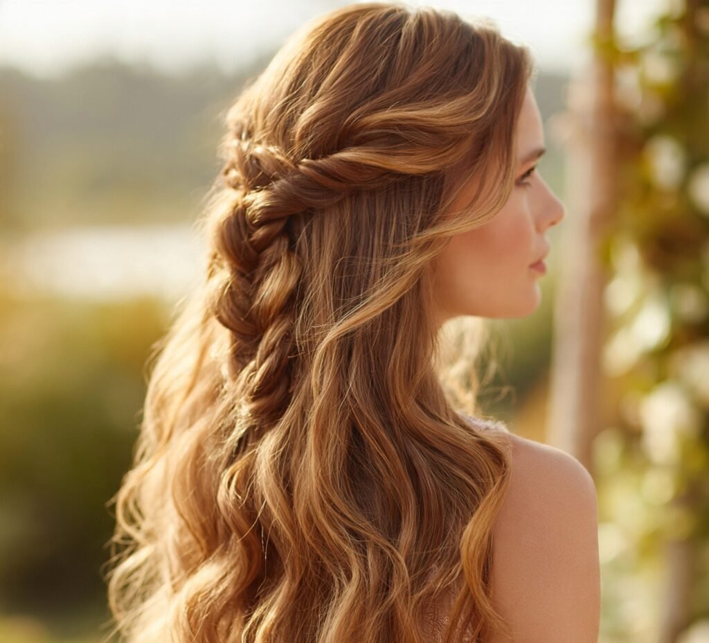 Elegant Hairstyles for Long Hair: 15 Beautiful Styles for Every Occasion 3 Soft Romantic Half Up Twist