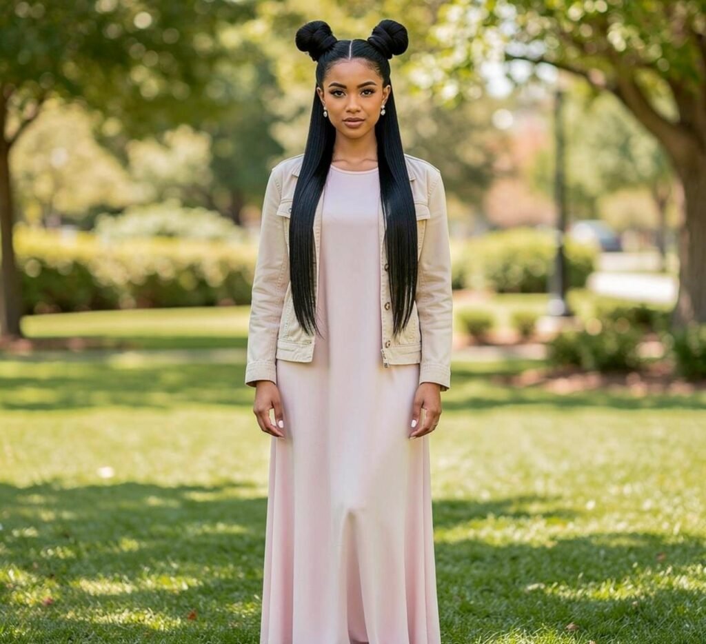 13 Best Beach Hairstyles for Long Hair That Stay Effortless and Chic 8 Space Buns 2