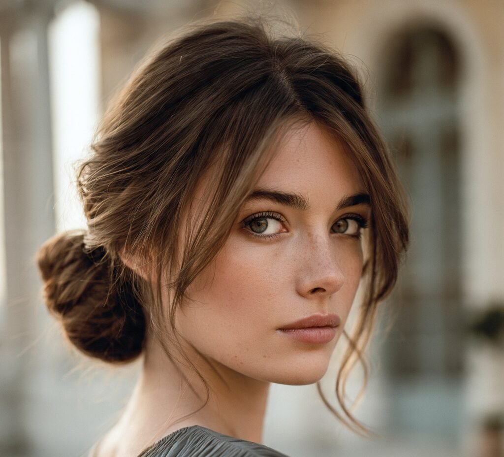 Elegant Hairstyles for Long Hair: 15 Beautiful Styles for Every Occasion 13 Textured Low Bun with Face Framing Pieces