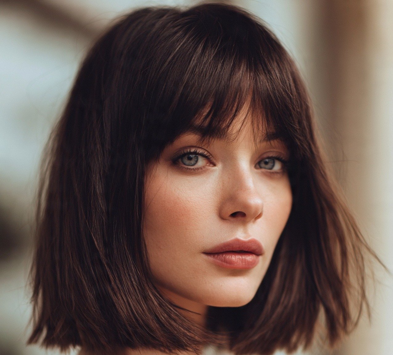 Wispy Bang Lob  For Long Hair