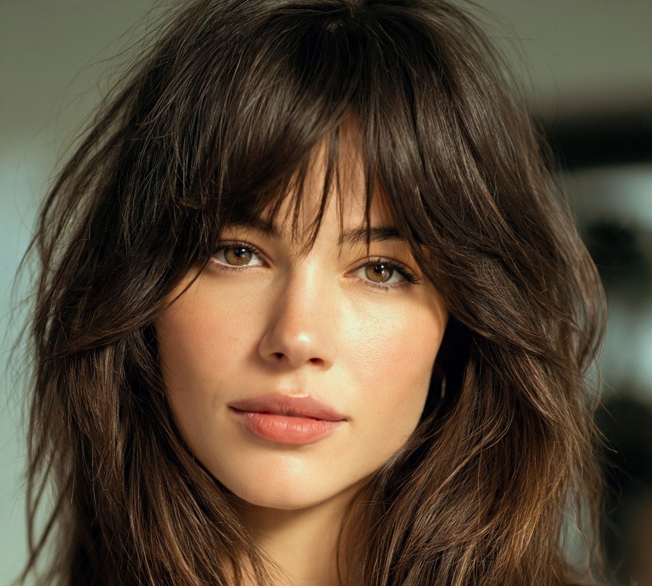 Wolf Cut with Curtain Bangs For Long Hair