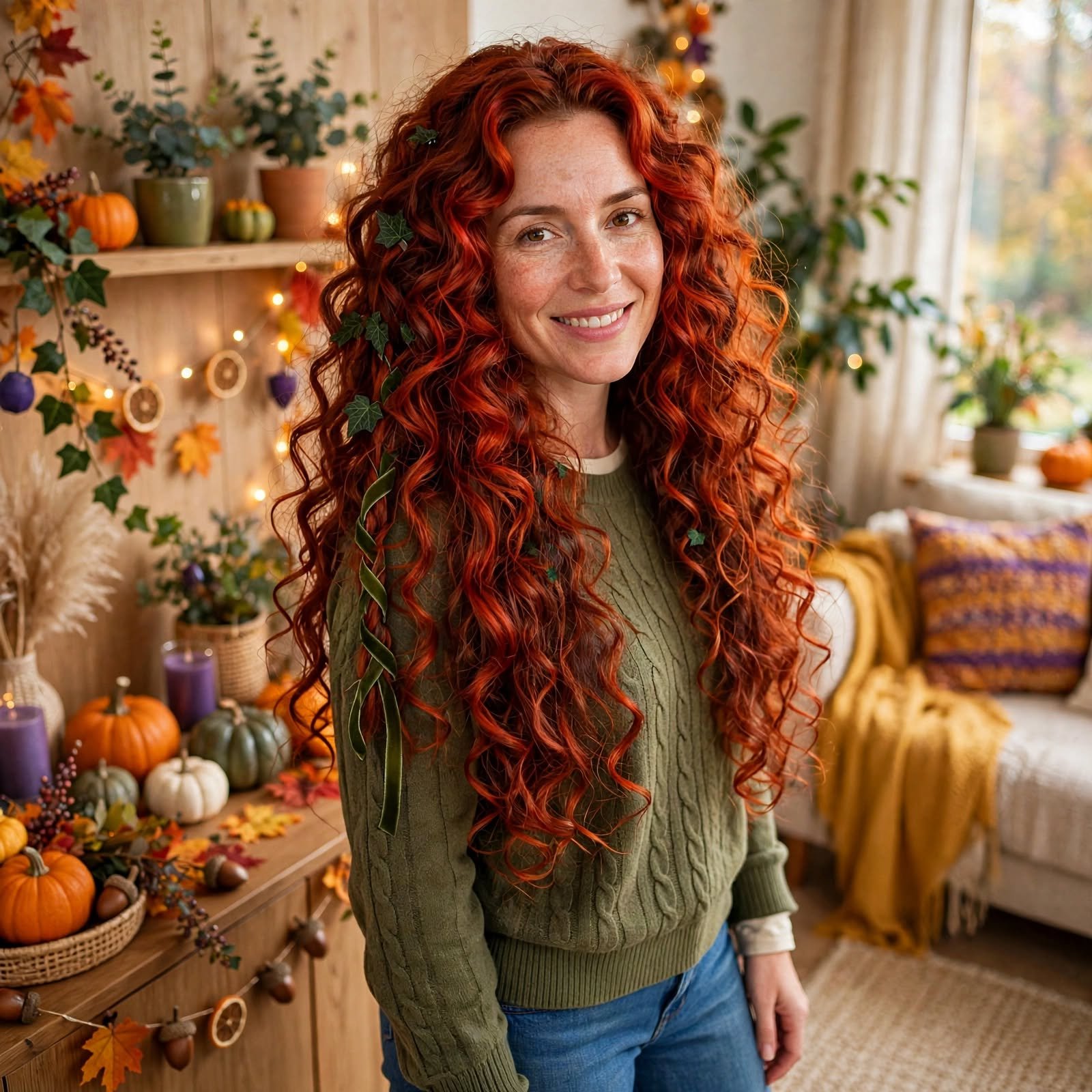 11. Poison Ivy Red Curls Hairstyles for Women