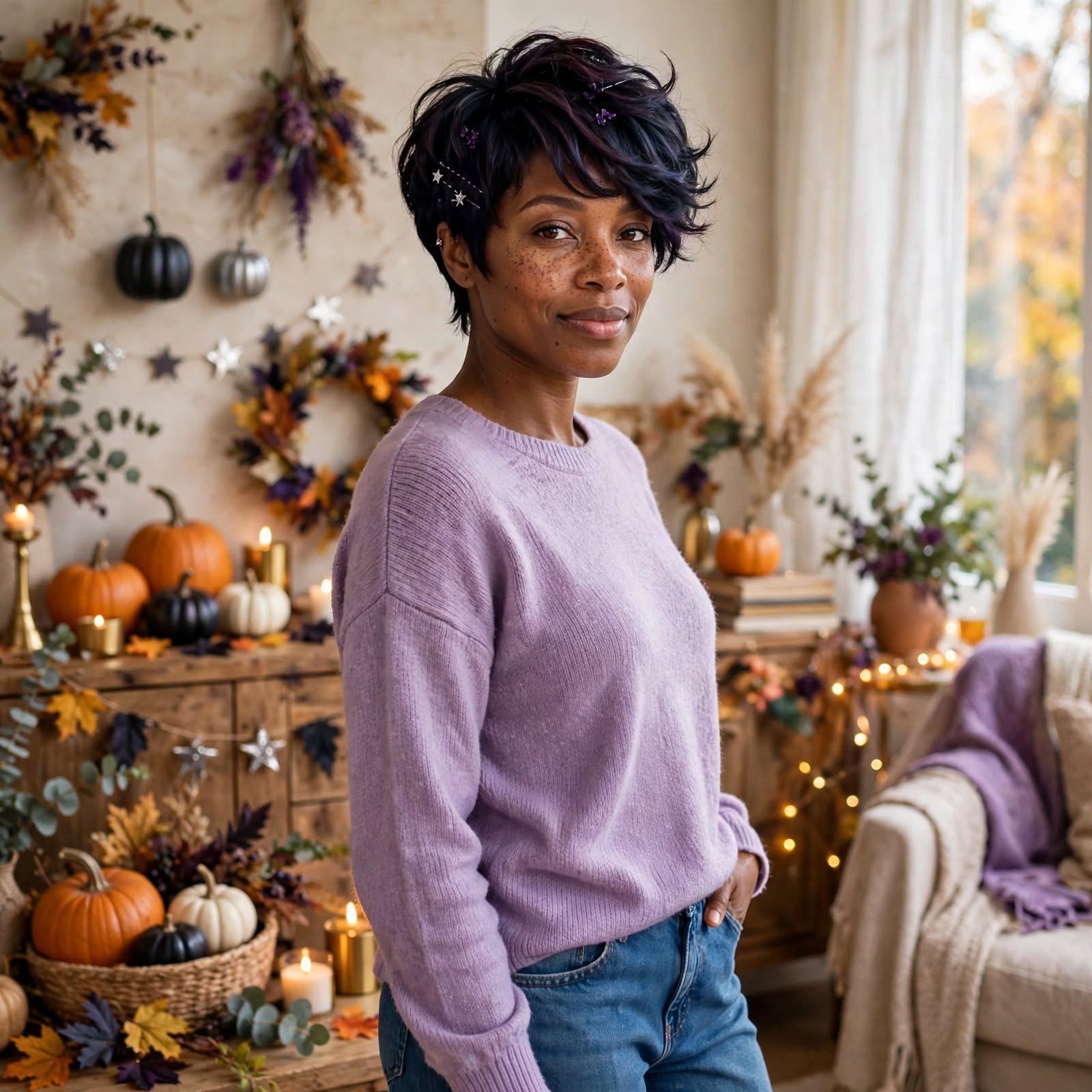 13. Dark Fairy Pixie Cut Halloween Hairstyles Black Women
