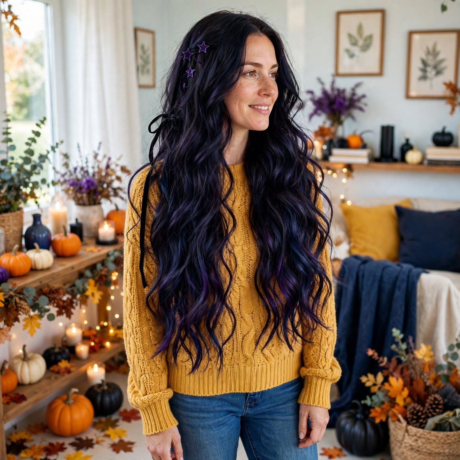 2. Witch Waves in Midnight Tones Hairstyles for Women