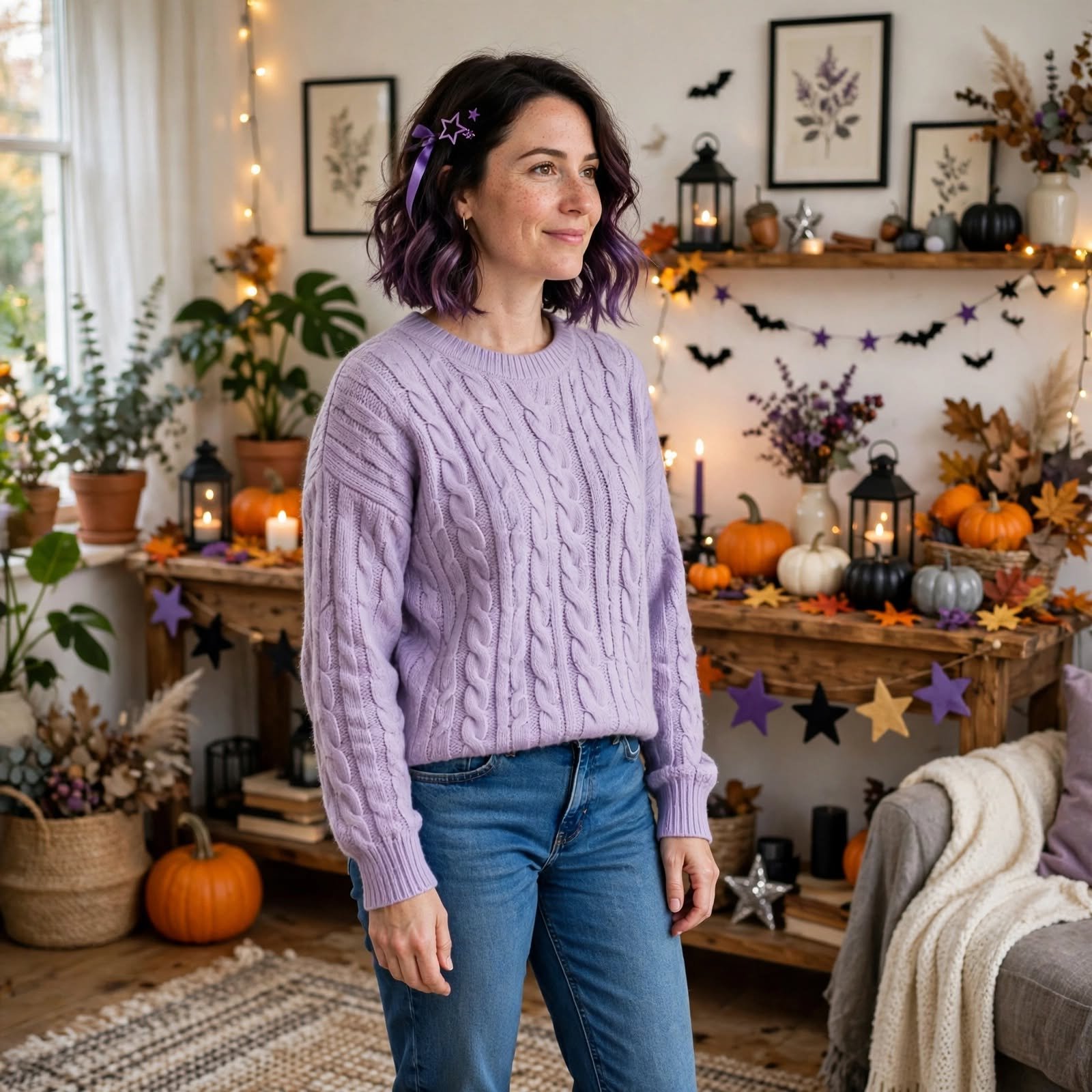 2. Witchy Wavy Bob with Purple Ombre Hairstyles for Short Hair