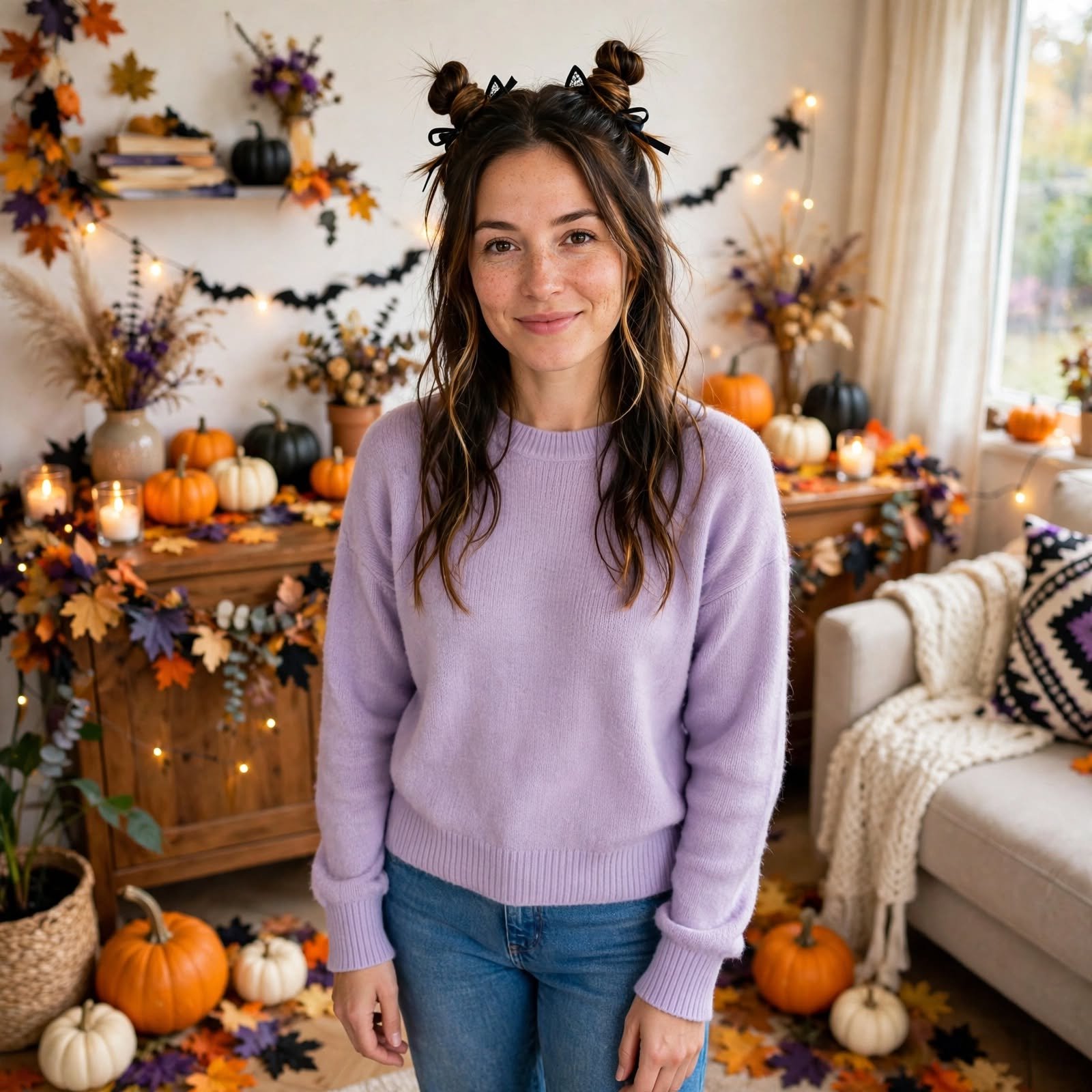 3. Cat Ears Space Buns Halloween Hairstyles Easy