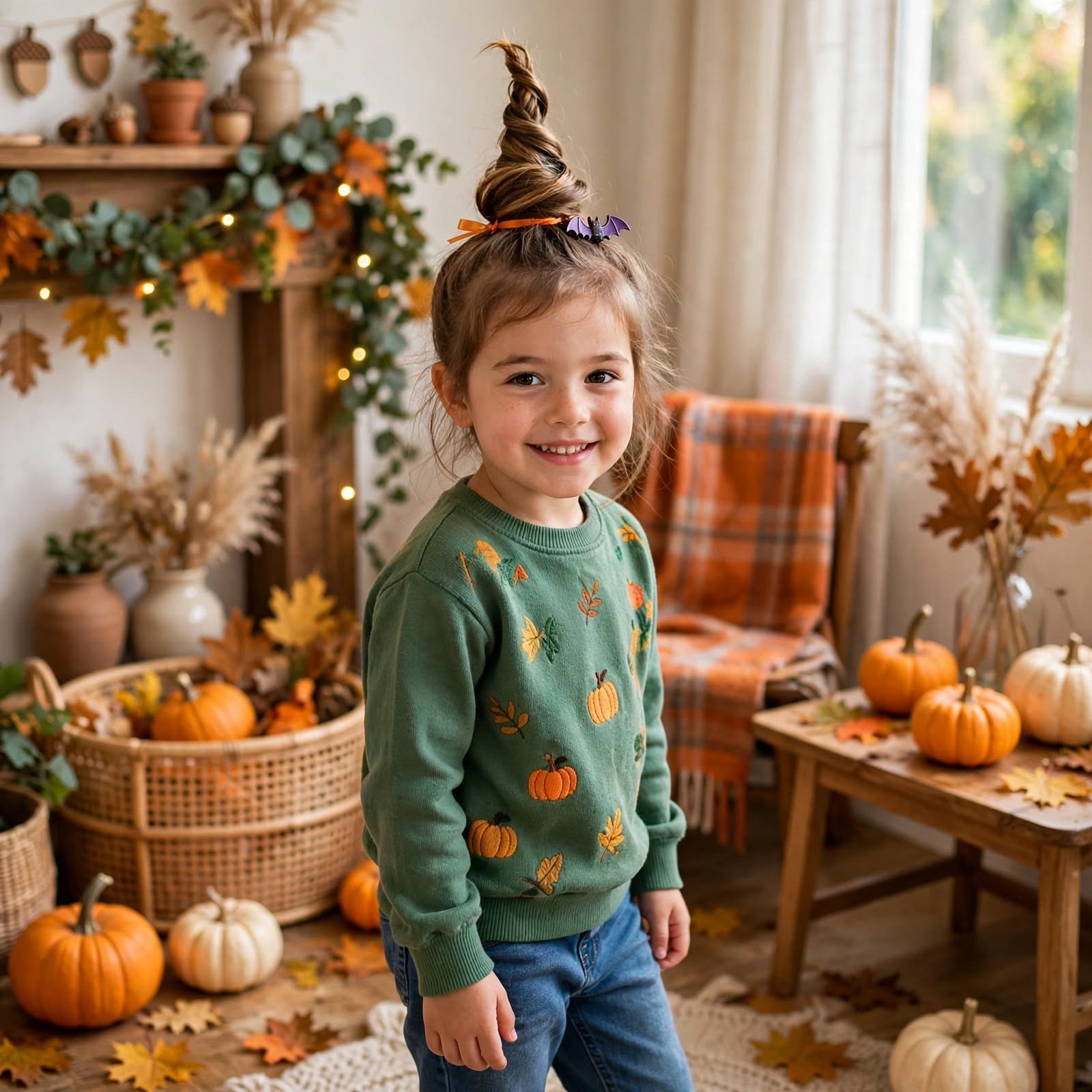 3. Witch Hat Bun Halloween Hairstyles for Kids