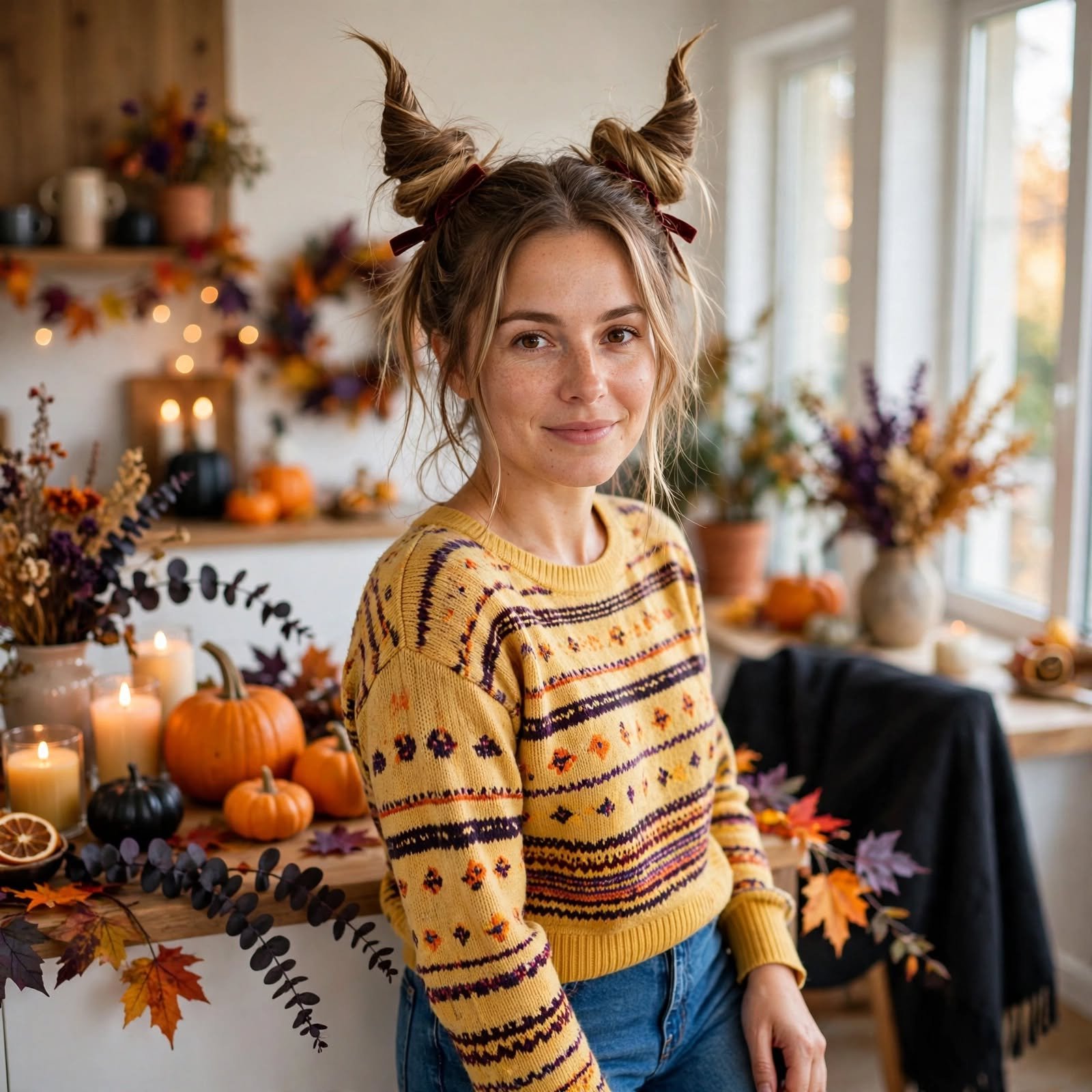 4. Devil Horn Space Buns Hairstyles for Women