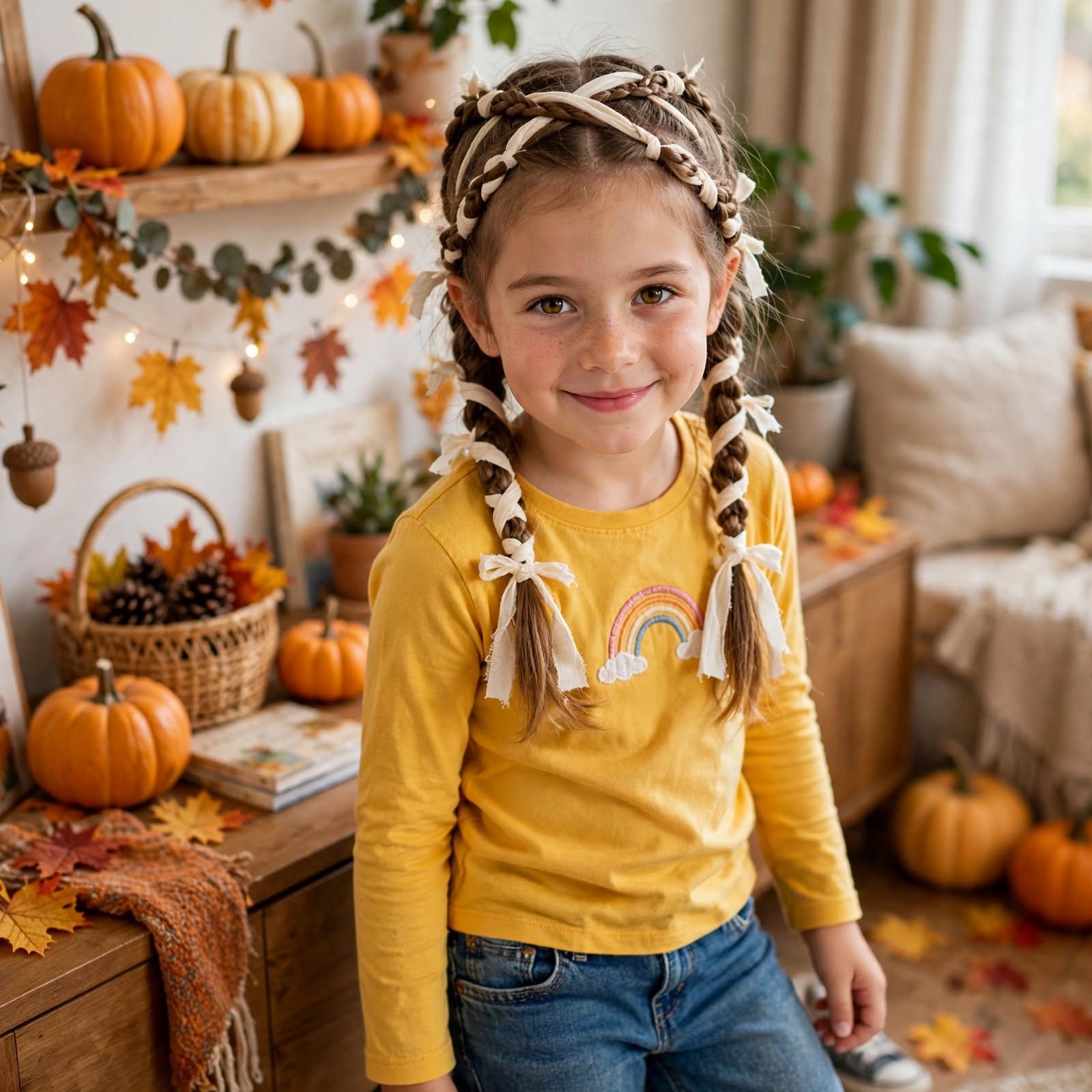 4. Mummy Wrap Braids Halloween Hairstyles for Kids