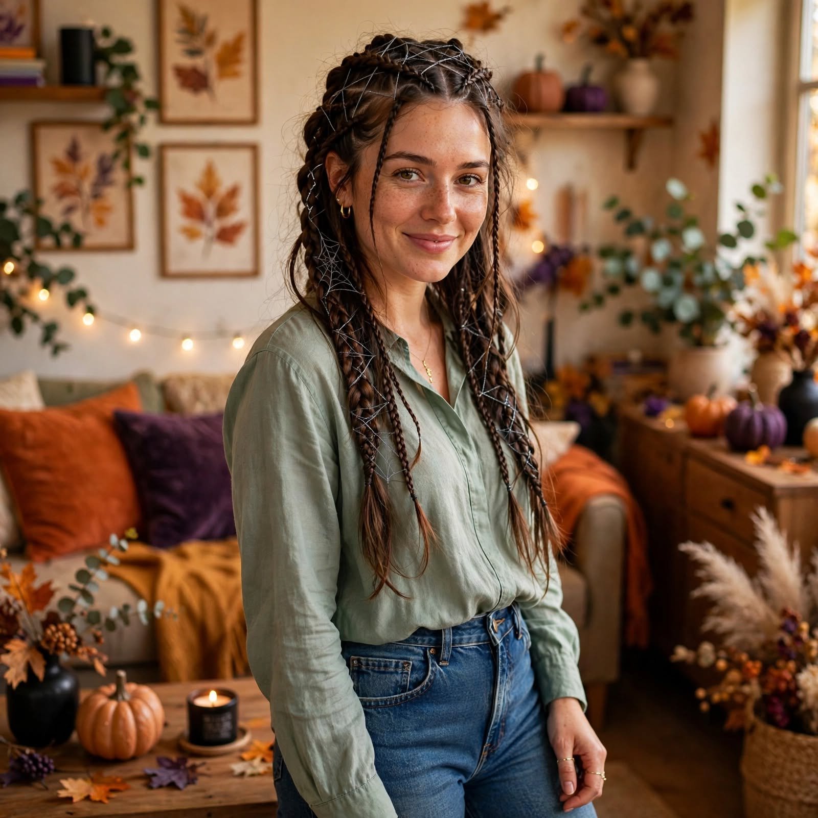 4. Spiderweb Braids Halloween Hairstyles