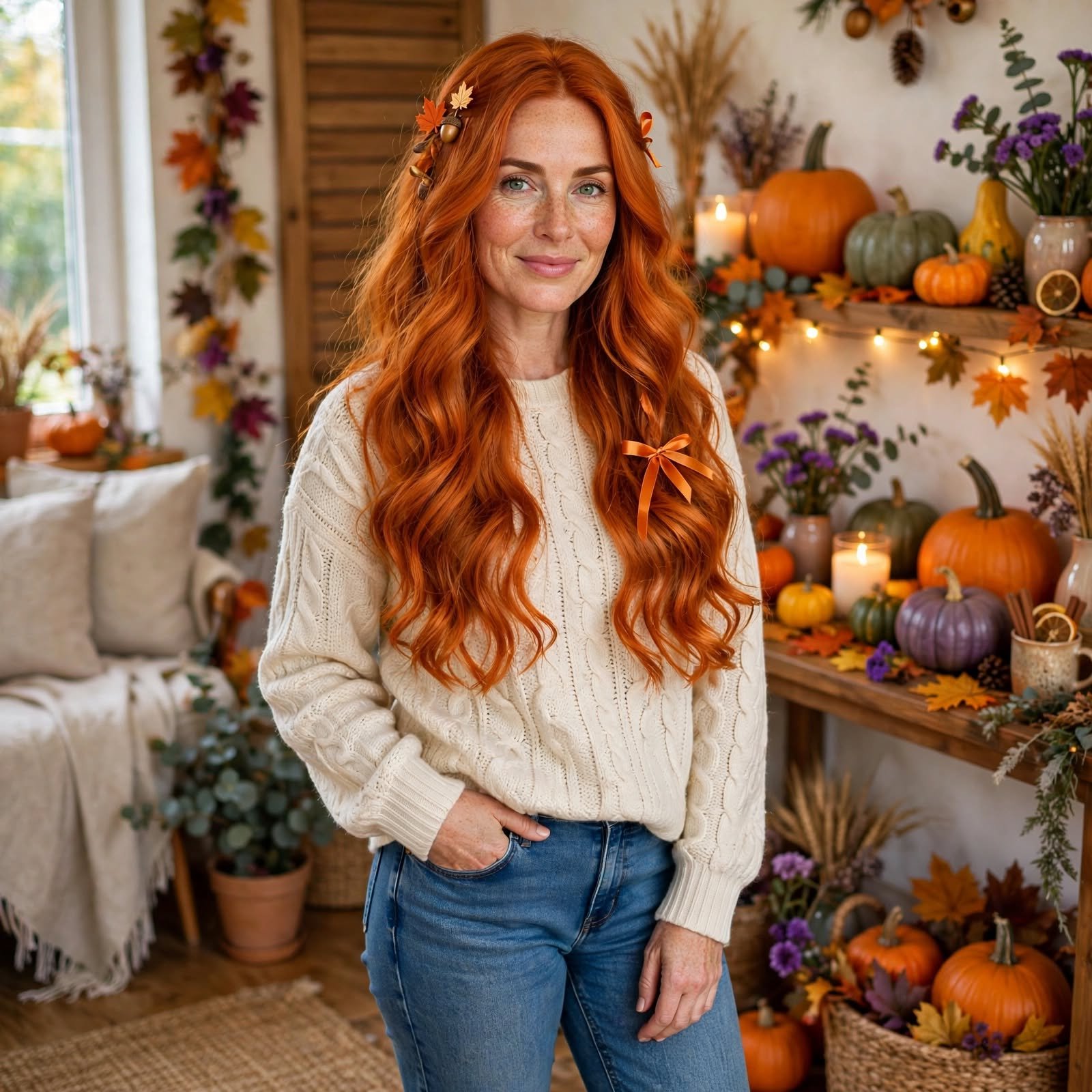 6. Pumpkin Spice Orange Hair Hairstyles for Women