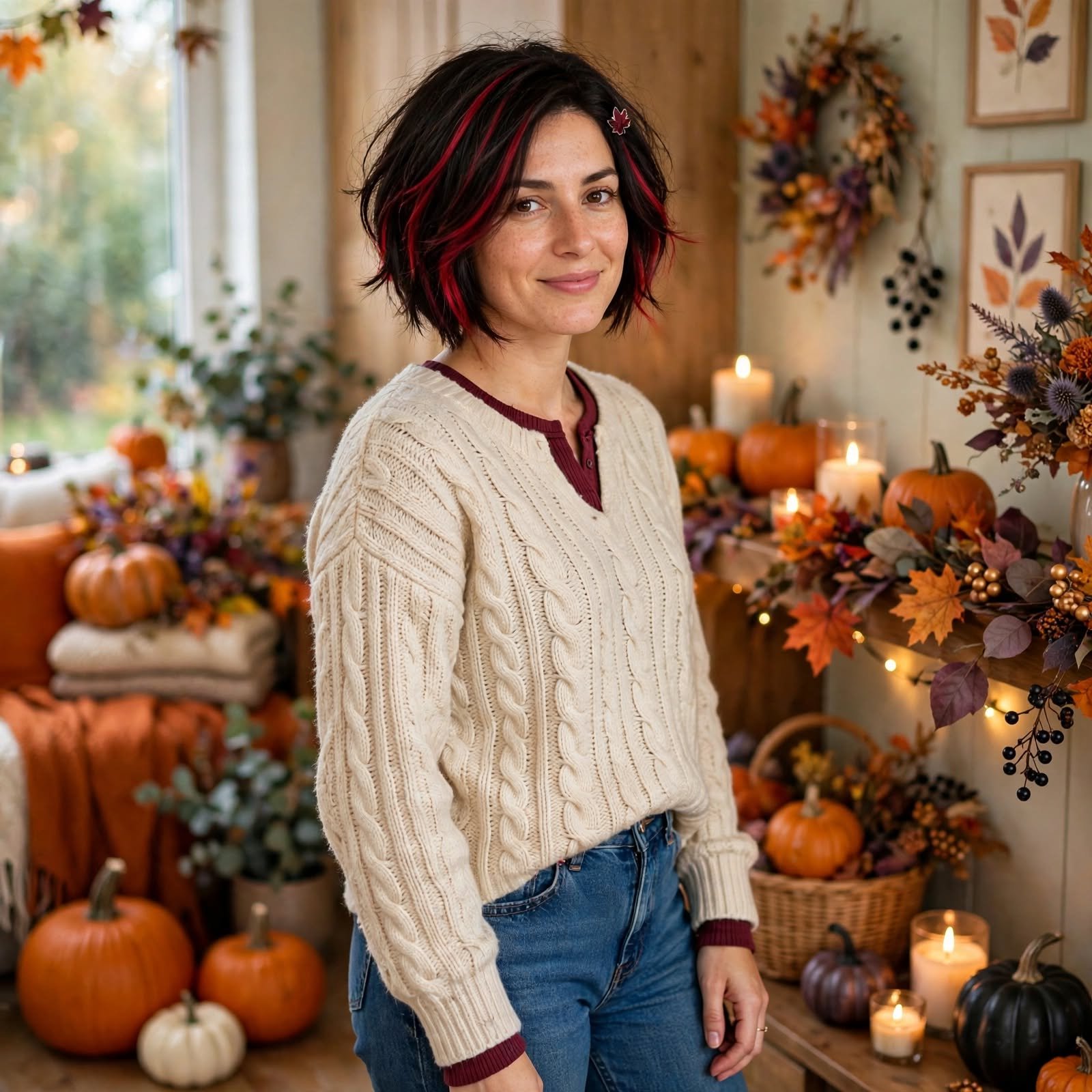 7. Blood Red Streaks Hairstyles for Short Hair