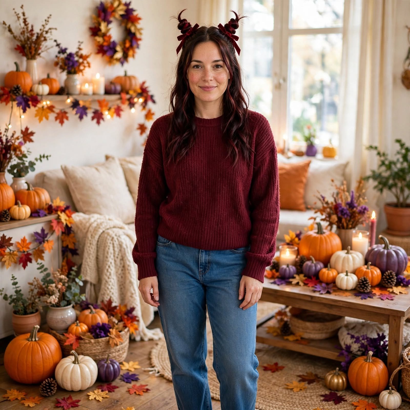 7. Devil Horn Mini Buns Halloween Hairstyles Easy