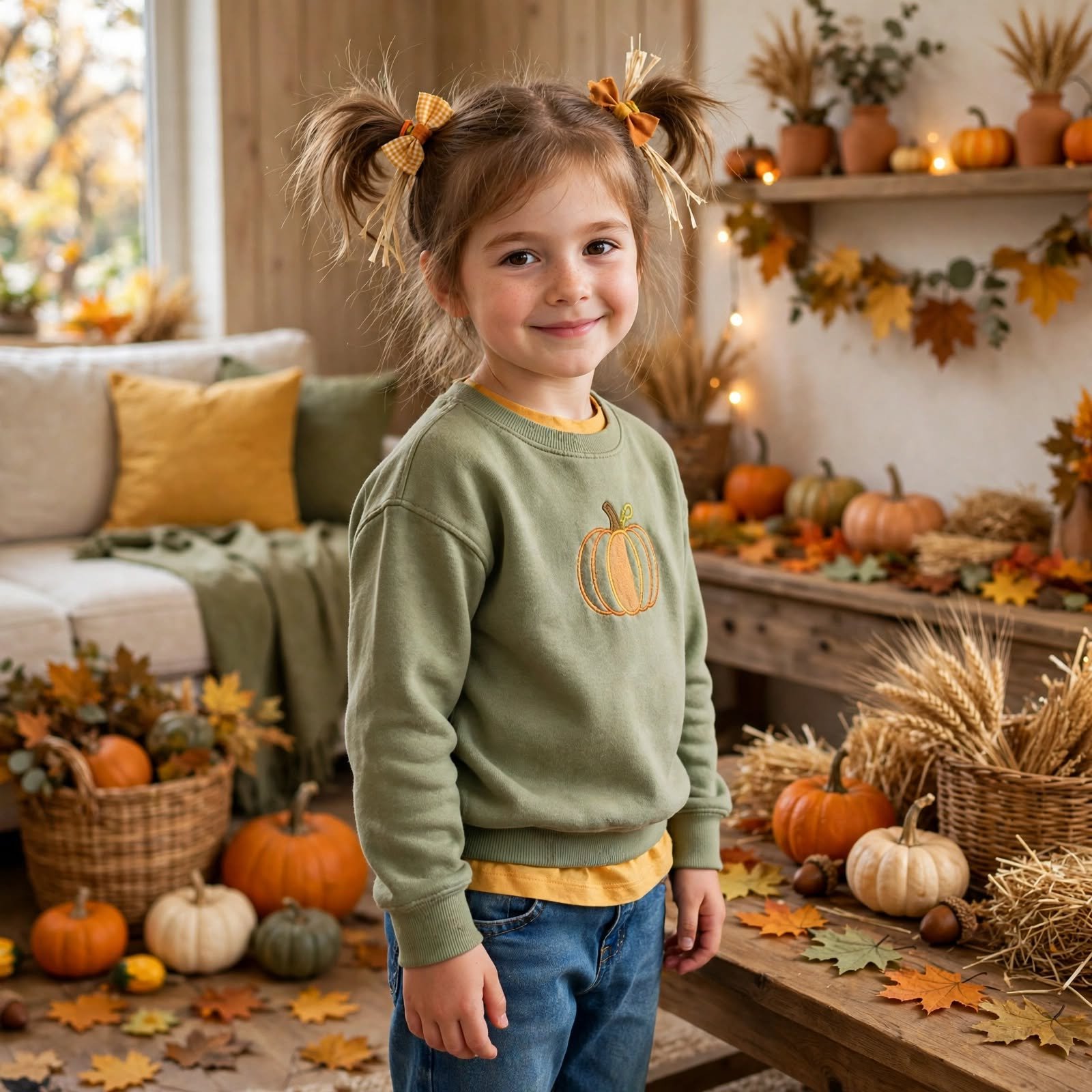 9. Scarecrow Pigtails Halloween Hairstyles for Kids
