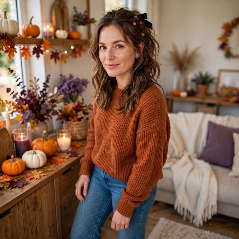 Woman with easy Halloween hairstyle
