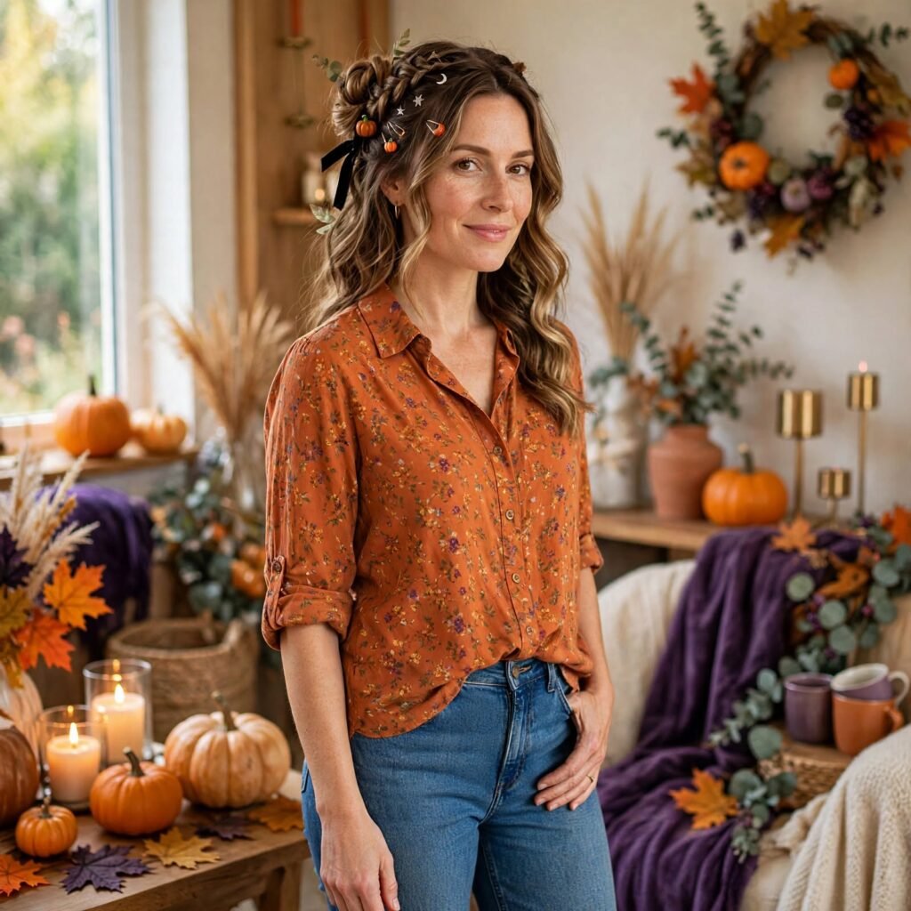 Woman with stunning Halloween hairstyle